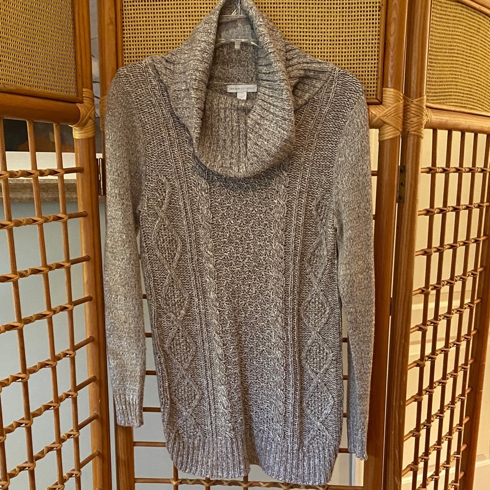 New York & Company Tan Cowl Neck Sweater